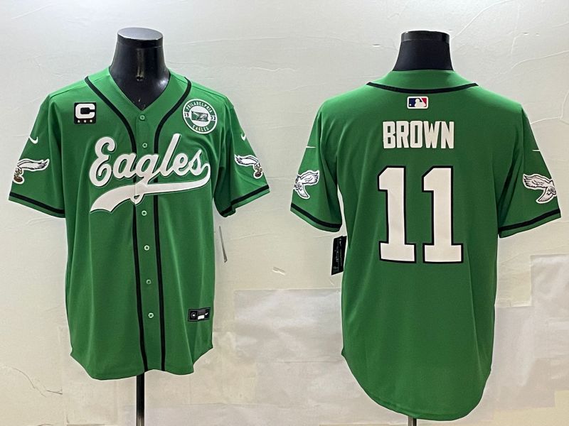 Men Philadelphia Eagles #11 Brown Green three generations Jointly Name 2025 Nike Limited NFL Jersey style 14->philadelphia eagles->NFL Jersey